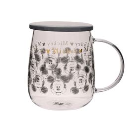 DISNEY - Mickey - Glass Mug with Lid 18oz