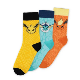 POKEMON - Eevee Evolution - Pack of 3 pairs of socks (T35-38)