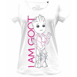 MARVEL - Baby Groot Line With I Am Groot Text - T-Shirt Women (S)
