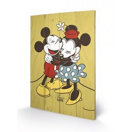 DISNEY - Printing on wood 40X59 - Mickey & Minnie Mouse True Love