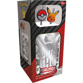 POKEMON - Pikachu - Set of Premium XXL Glass 16oz + Twin Metal Straw