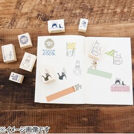 MY NEIGHBOR TOTORO - Blue & white Totoro - Wooden stamps 2.x3x4.5cm