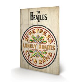 THE BEATLES - Printing on wood 40X59 - Sgt Peppers