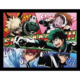 MY HERO ACADEMIA - Comic Action - Framed Engineered Wood Print 30x40cm