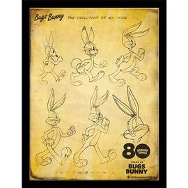 BUGS BUNNY - The Evolution of an Icon - Collector Engineered Wood Print 30x40cm