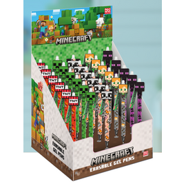 MINECRAFT - Head Topper Erasable Gel Pen (Display of 30 pcs)