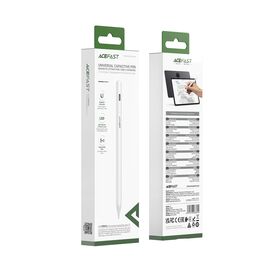 Acefast V1 Universal Capacitive Stylus with 2 Interchangeable Tips - White