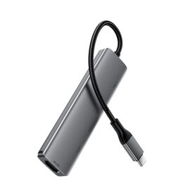 Acefast J18 USB Hub USB-C 6-in-1 HDMI 4K 60Hz PD90W Docking Station - Gray
