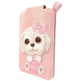Portfel Magnetyczny Nimmy New Big-Eye Cute Pets 2.0 Dog ze stojakiem na telefon - różowy