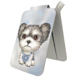 Portfel Magnetyczny Nimmy New Big-Eye Cute Pets 2.0 Dog ze stojakiem na telefon - szary