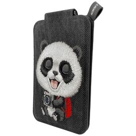 Portfel Magnetyczny Nimmy New Big-Eye Cute Pets 2.0 Panda ze stojakiem na telefon - czarny