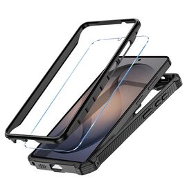 Etui Tech-Protect MagBlast MagSafe + szkło hartowane 2-Pack na Samsung Galaxy S26 Ultra - czarno-pomarańczowe