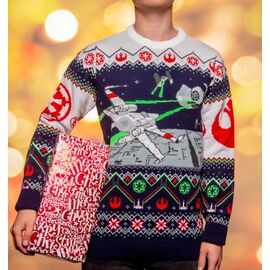 Star Wars Christmas Sweater X-Wing v TIE Fighter Size XXXL