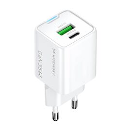 Wozinsky WWC-35W GaN USB-A + USB-C Wall Charger - White