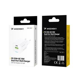 Wozinsky WWC-35W GaN USB-A + USB-C Wall Charger - White