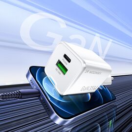 Wozinsky WWC-35W GaN USB-A + USB-C Wall Charger - White