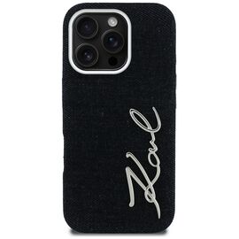 Karl Lagerfeld FW Jeans Signature Logo iPhone 16 Pro Case - Black
