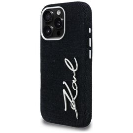 Karl Lagerfeld FW Jeans Signature Logo iPhone 16 Pro Max Case - Black