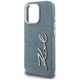 Karl Lagerfeld FW Jeans Signature Logo iPhone 16 Pro Case - Blue