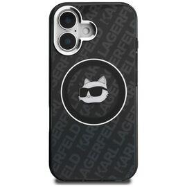 Karl Lagerfeld IML Choupette Head Logo MagSafe Case for iPhone 16 - Black