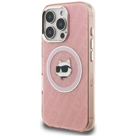 Karl Lagerfeld IML Choupette Head Logo MagSafe Case for iPhone 16 Pro Max - Pink