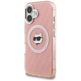 Karl Lagerfeld IML Choupette Head Logo MagSafe iPhone 16 Case - Pink