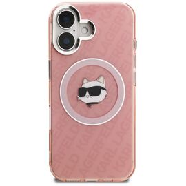 Karl Lagerfeld IML Choupette Head Logo MagSafe iPhone 16 Case - Pink