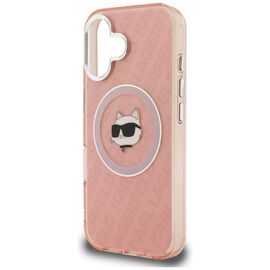 Karl Lagerfeld IML Choupette Head Logo MagSafe iPhone 16 Case - Pink
