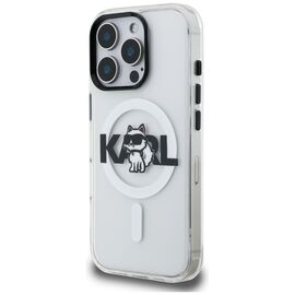 Karl Lagerfeld IML Choupette Sketch Logo MagSafe Case for iPhone 16 Pro Max - Clear