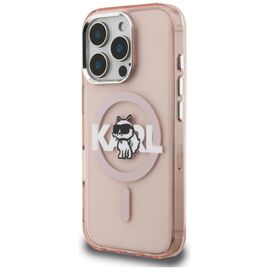 Karl Lagerfeld IML Choupette Sketch Logo MagSafe Case for iPhone 16 Pro Max - Pink