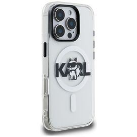 Karl Lagerfeld IML Choupette Sketch Logo MagSafe Case for iPhone 16 Pro - Clear
