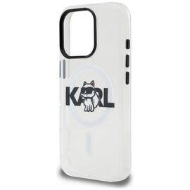 Karl Lagerfeld IML Choupette Sketch Logo MagSafe Case for iPhone 16 Pro - Clear