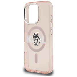 Karl Lagerfeld IML Choupette Sketch Logo MagSafe Case for iPhone 16 Pro - Pink