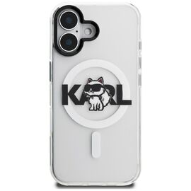 Karl Lagerfeld IML Choupette Sketch Logo MagSafe iPhone 16 Case - Clear