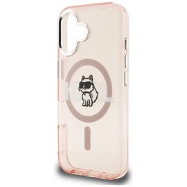 Karl Lagerfeld IML Choupette Sketch Logo MagSafe iPhone 16 Case - Pink