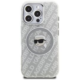 Karl Lagerfeld IML Karl Head Logo MagSafe Case for iPhone 16 Pro Max - Gray