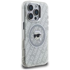Karl Lagerfeld IML Karl Head Logo MagSafe Case for iPhone 16 Pro - Gray