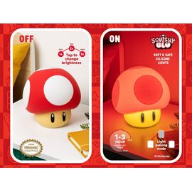 Super Mario SquishyGlo Silicon Light Super Mushroom Rechargeable 15 cm