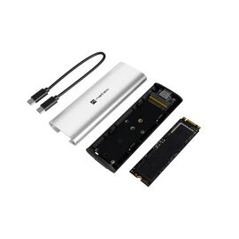 NATEC RHINO M.2 NVME LITE EXTERNAL SSD ENCLOSURE USB-C 3.2 GEN 2 ARCTIC SILVER
