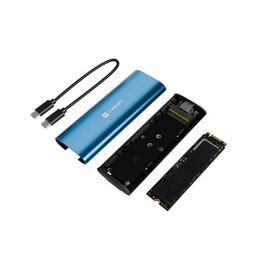 NATEC RHINO M.2 NVME LITE EXTERNAL SSD ENCLOSURE USB-C 3.2 GEN 2 HORIZON BLUE