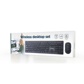Gembird KBS-WCH-04 Wireless desktop set (keyboard + mouse), black, US-layout