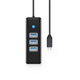 Orico PW3UR25-C3 USB Hub 4-Port 3x USB-A 3.0 1x RJ45 2.5G Ethernet 1.8m - Black