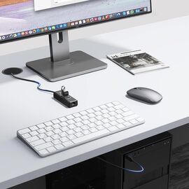 Orico PW3UR25-U3 USB Hub 4-Port 3x USB-A 3.0 1x RJ45 2.5G Ethernet 0.5m - Black