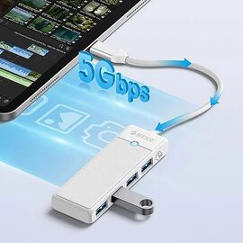 Orico PAPW4A-C3 USB Hub 4-port 4x USB-A 3.0 1 m - white