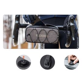 Torba na kierownicę 1,9L Rockbros TL001 ROAD TO SKY wodoodporna – szara