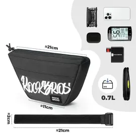 Torba na kierownicę Rockbros G011 Flash Journey – trapezoidalna, czarna