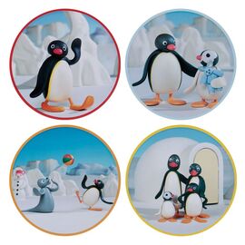 PINGU - 4 Embossed Metal Coasters