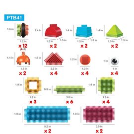 Picasso Tiles - Bristlelock bulding block set, 41pcs (PTB41) / Toys