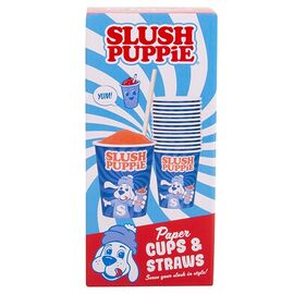 Slush Puppie Paper Cups (x 20) & Straws / Gadgets