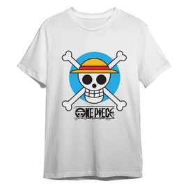One Piece T-Shirt Circle Skull White Size XXL